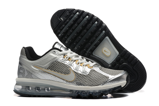 Women's Hot sale Running weapon Air Max 2013 Grey/White Shoes 008